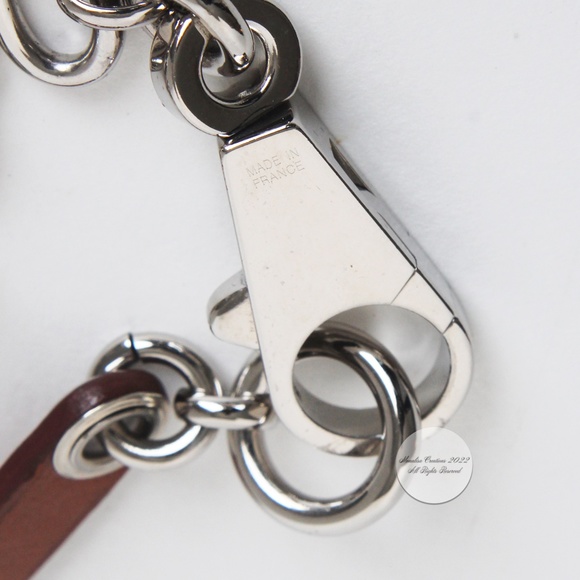 Hermes Belt Olga Charms Barenia Leather & Palladium Chain 2012 in Box - Picture 9 of 10